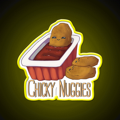 Chicky Nuggies Fast Food Led Neon Sign For Burger Place Rgb Color