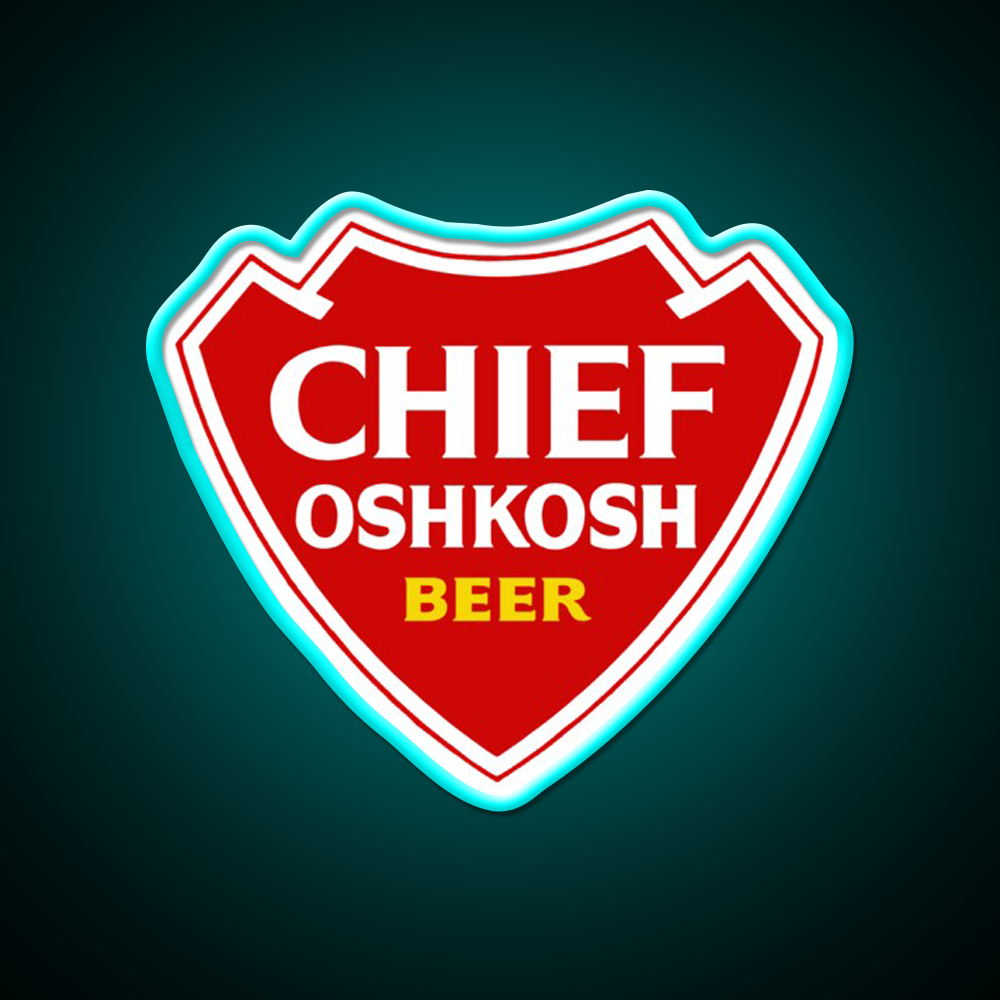 Chief Oshkosh 1970S Arrowhead Design Beer Bar Decor Led Neon Sign Rgb Color - Size and dimension reference