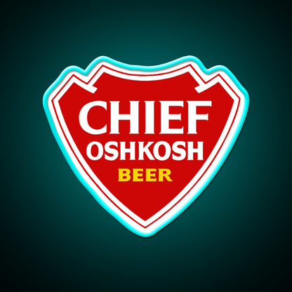 Chief Oshkosh 1970S Arrowhead Design Beer Bar Decor Led Neon Sign Rgb Color - Size and dimension reference