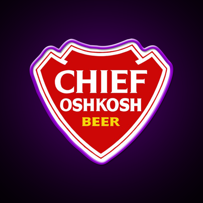 Chief Oshkosh 1970S Arrowhead Design Beer Bar Decor Led Neon Sign Rgb Color