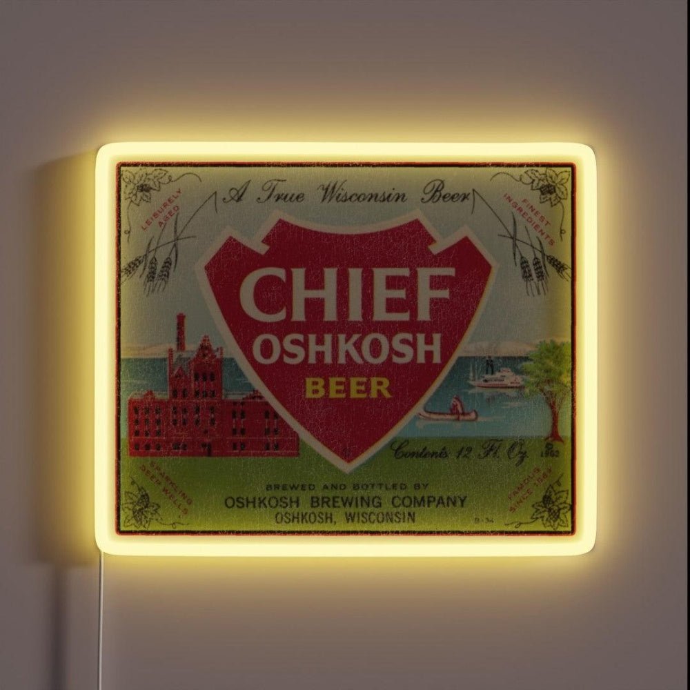 Chief Oshkosh Beer Defunct Wisconsin Breweriana Led Neon Sign - Shineneon