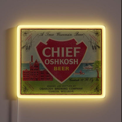 Chief Oshkosh Beer Defunct Wisconsin Breweriana Led Neon Sign - Shineneon