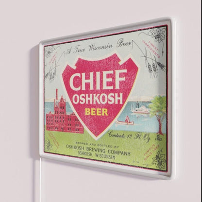 Chief Oshkosh Beer Defunct Wisconsin Breweriana Led Neon Sign - Shineneon
