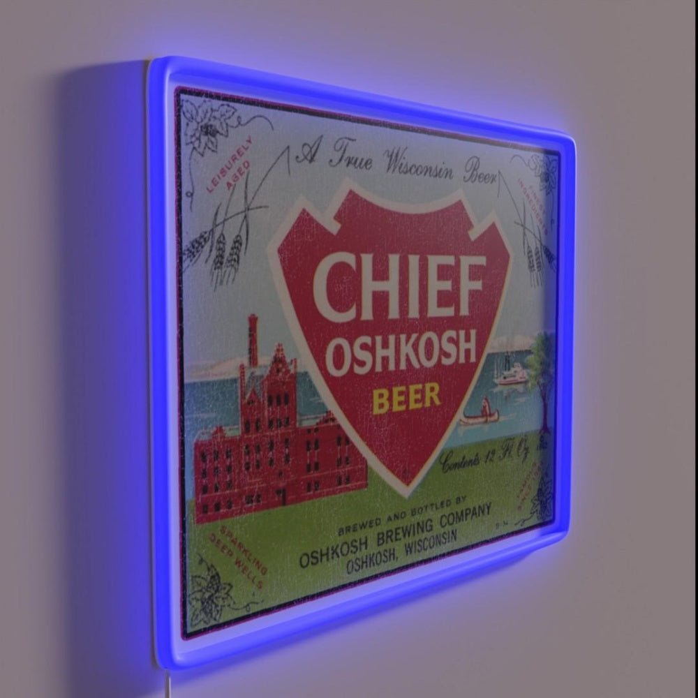 Chief Oshkosh Beer Defunct Wisconsin Breweriana Led Neon Sign - Shineneon