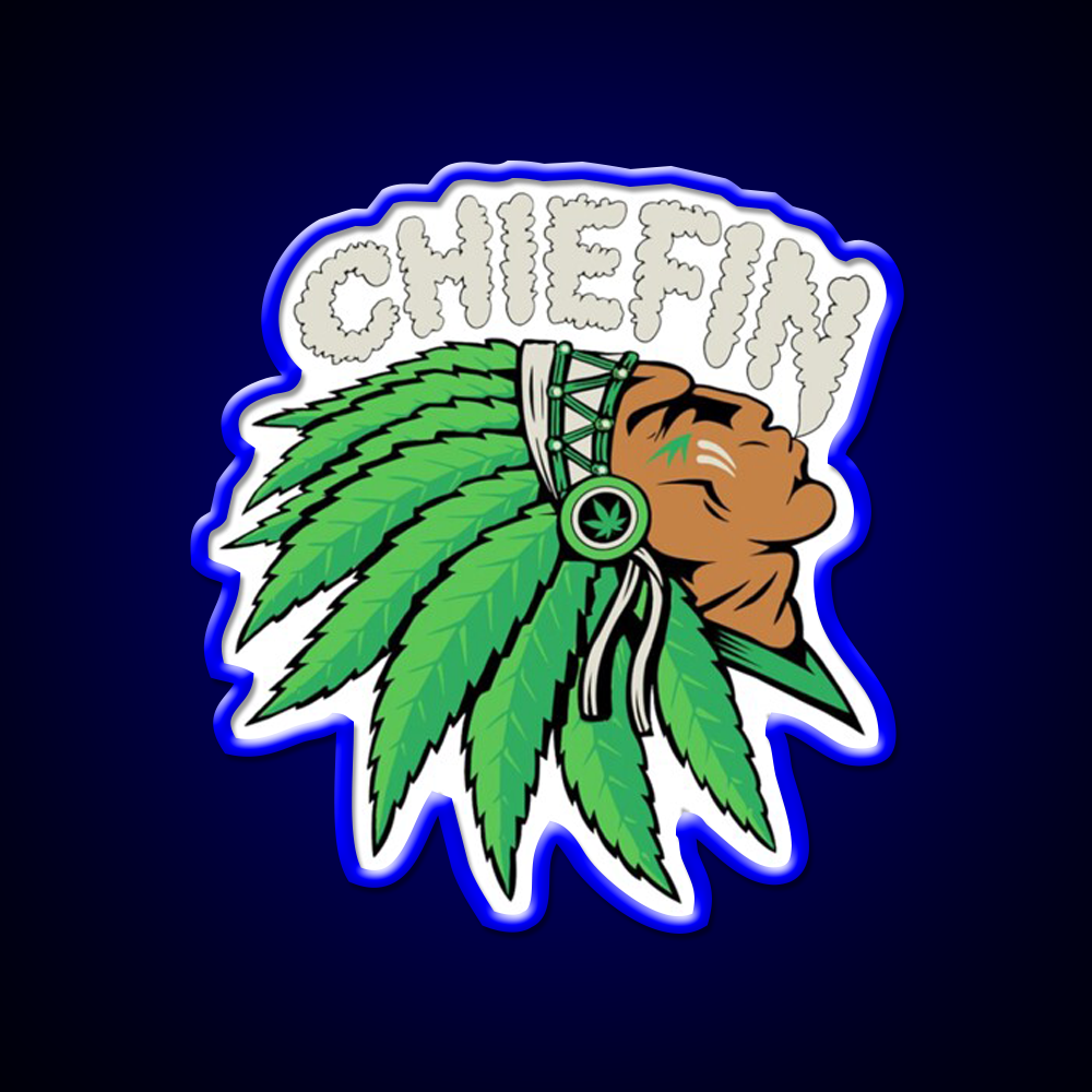 Chiefin Hemp Inspired Green Leaf Led Neon Sign 420 Neon Decor Rgb Color - LED neon sign view 5