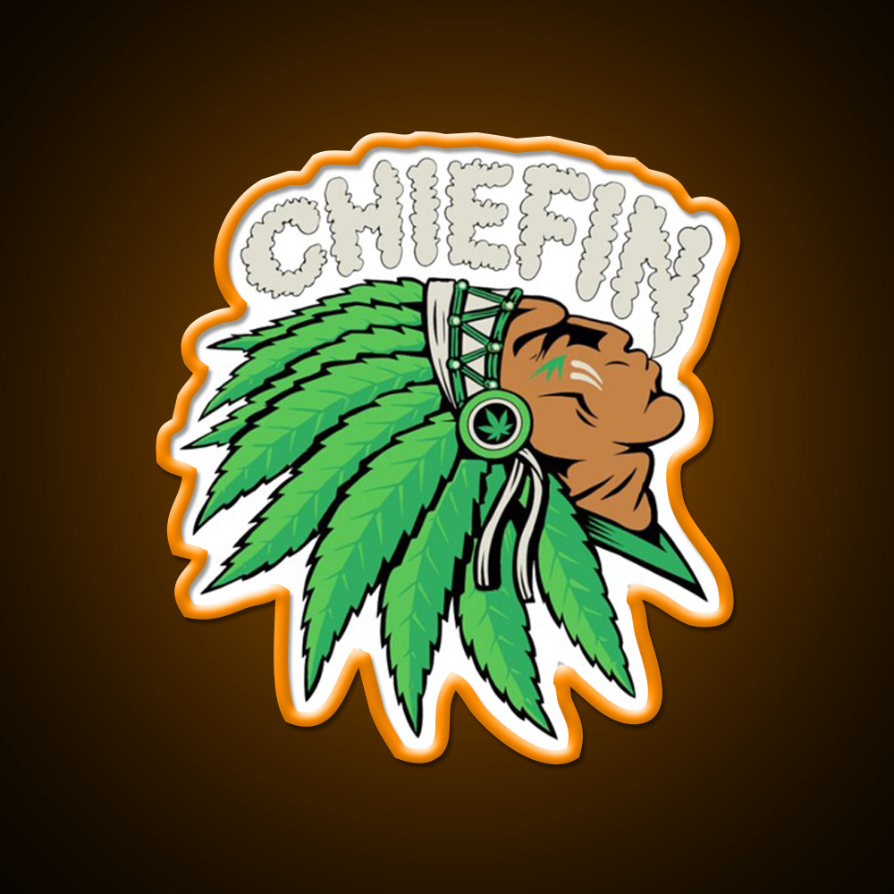 Chiefin Hemp Inspired Green Leaf Led Neon Sign 420 Neon Decor Rgb Color - LED neon sign view 6