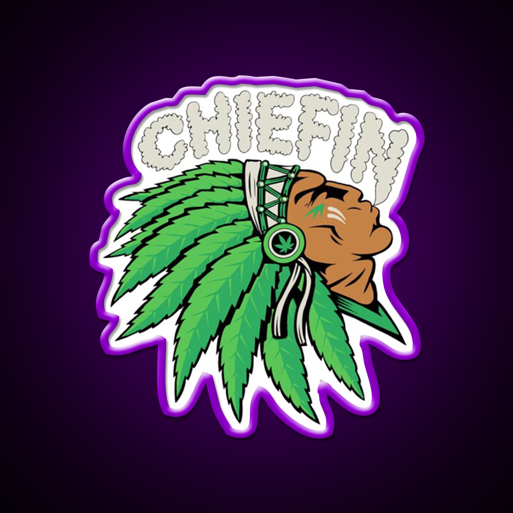 Chiefin Hemp Inspired Green Leaf Led Neon Sign 420 Neon Decor Rgb Color - LED neon sign view 9