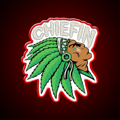 Chiefin Hemp Inspired Green Leaf Led Neon Sign 420 Neon Decor Rgb Color