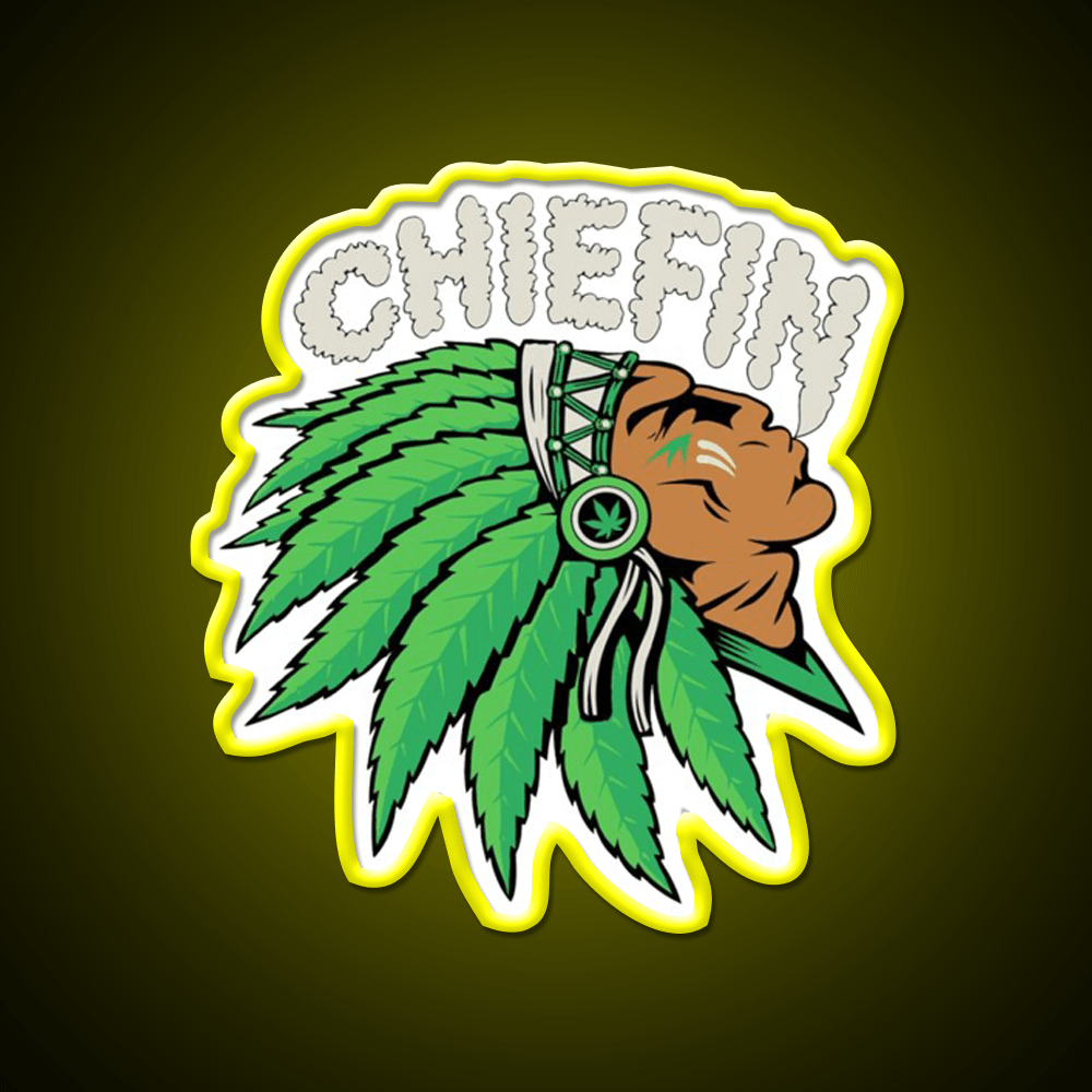 Chiefin Hemp Inspired Green Leaf Led Neon Sign 420 Neon Decor Rgb Color - Shineneon