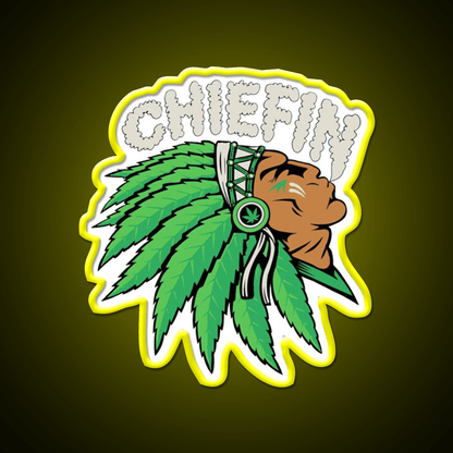 Chiefin Hemp Inspired Green Leaf Led Neon Sign 420 Neon Decor Rgb Color - Shineneon