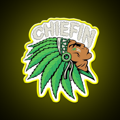 Chiefin Hemp Inspired Green Leaf Led Neon Sign 420 Neon Decor Rgb Color - LED neon sign view 7