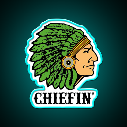 Chiefin Hemp Inspired Green Leaf Led Neon Sign Rgb Color - Size and dimension reference