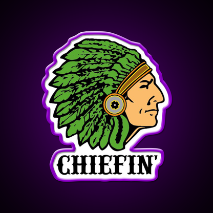 Chiefin Hemp Inspired Green Leaf Led Neon Sign Rgb Color - LED neon sign view 9