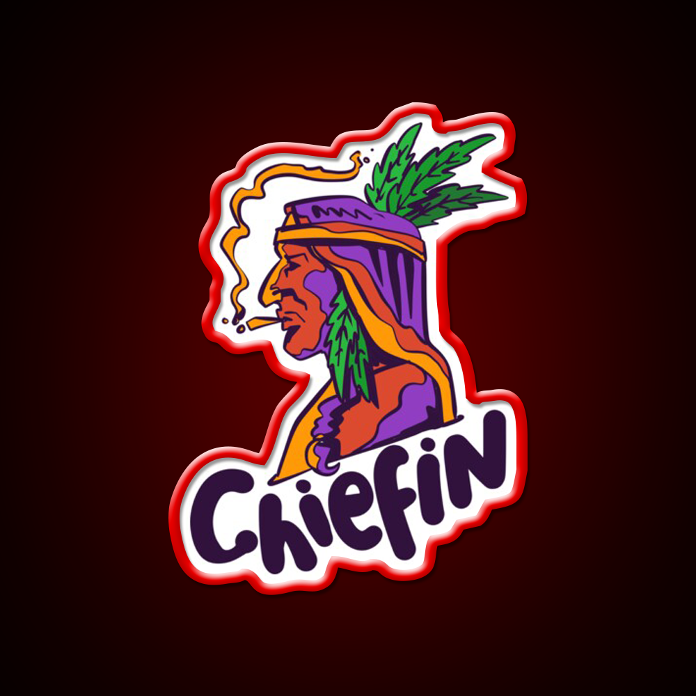 Chiefin Weed Native Gift Hemp Inspired Green Leaf Led Neon Sign Rgb Color - LED neon sign view 10