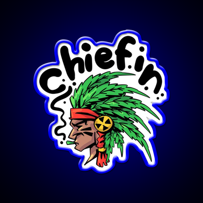 Chiefin Weed Native Hemp Inspired Green Leaf Led Neon Sign 420 Neon Decor Rgb Color - LED neon sign view 5
