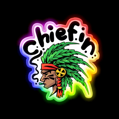 Chiefin Weed Native Hemp Inspired Green Leaf Led Neon Sign 420 Neon Decor Rgb Color