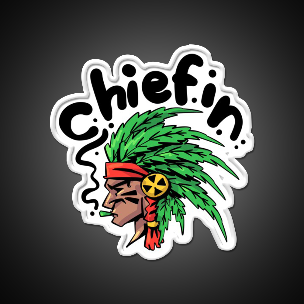 Chiefin Weed Native Hemp Inspired Green Leaf Led Neon Sign 420 Neon Decor Rgb Color - LED neon sign view 11