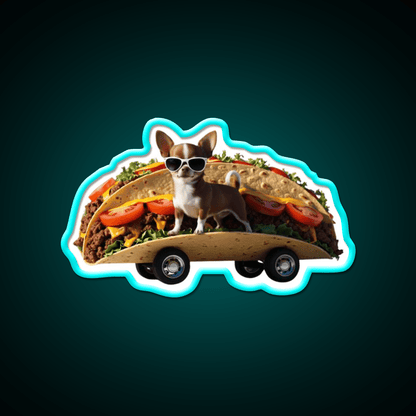 Chihuahua In A Taco Mobile Crazy Taco Led Neon Sign Wall Light Rgb Color - Shineneon