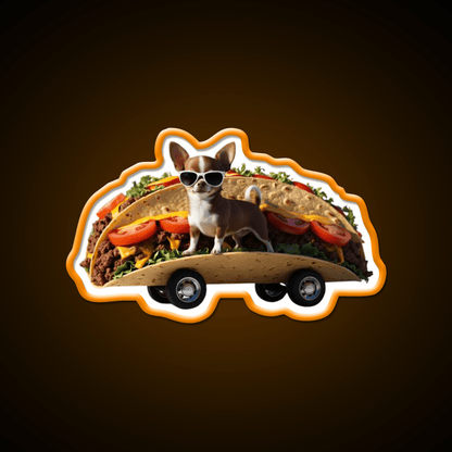 Chihuahua In A Taco Mobile Crazy Taco Led Neon Sign Wall Light Rgb Color - Shineneon