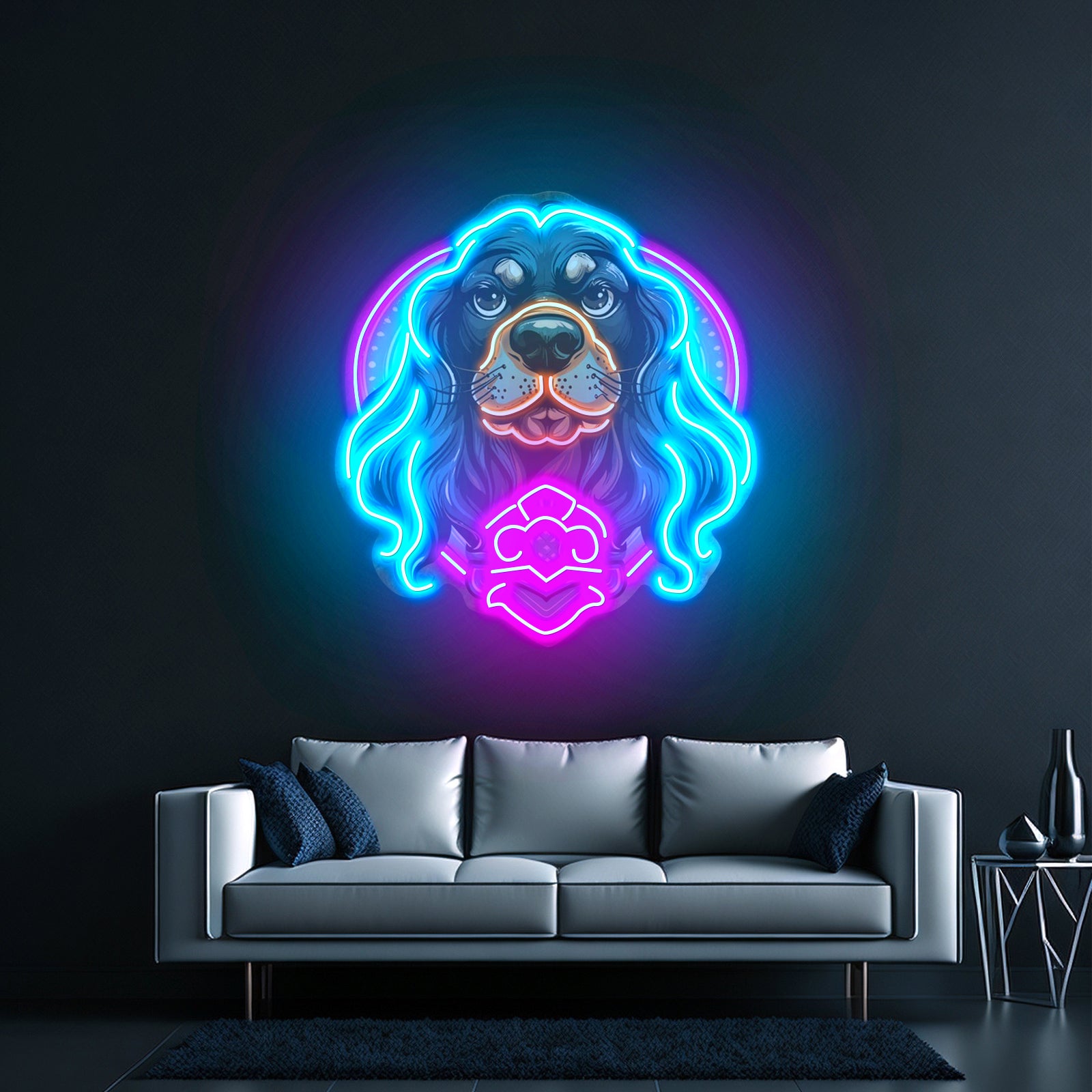 Chihuahua Pop Artwork Business Neon Sign