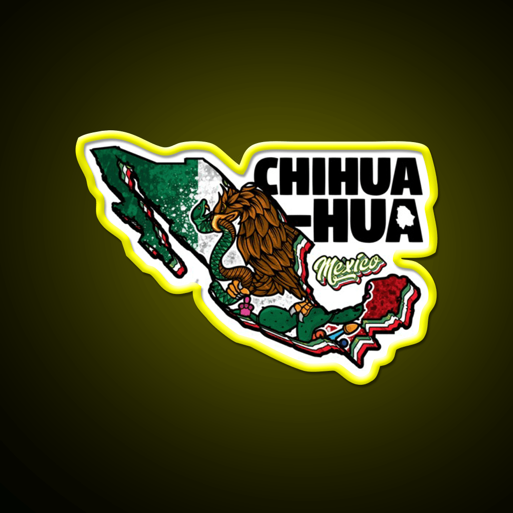 Chihuahua Map Of Mexico Party Drink Tequila Led Neon Sign Rgb Color - Shineneon