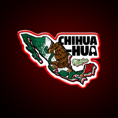 Chihuahua Map Of Mexico Party Drink Tequila Led Neon Sign Rgb Color - Shineneon