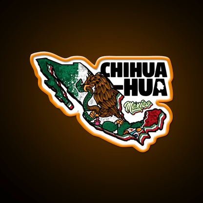 Chihuahua Map Of Mexico Party Drink Tequila Led Neon Sign Rgb Color - Shineneon