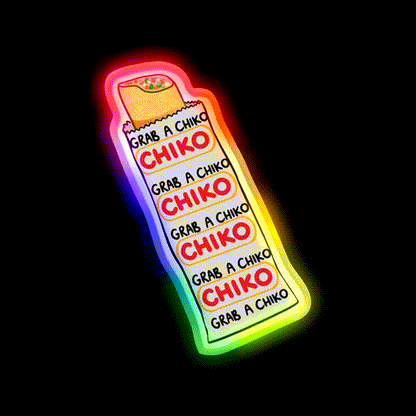 Chiko Snack Food Led Neon Sign Rgb Color - LED neon sign close-up detail