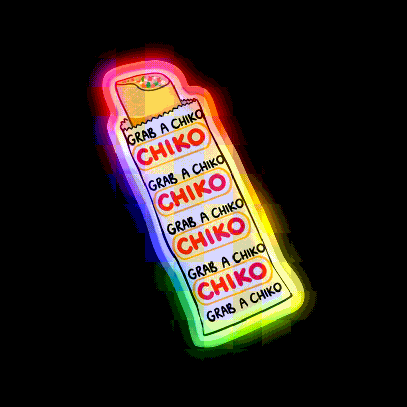 Chiko Snack Food Led Neon Sign Rgb Color - LED neon sign close-up detail