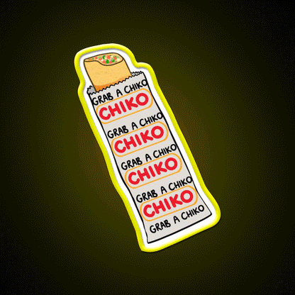 Chiko Snack Food Led Neon Sign Rgb Color - Custom LED neon sign front view
