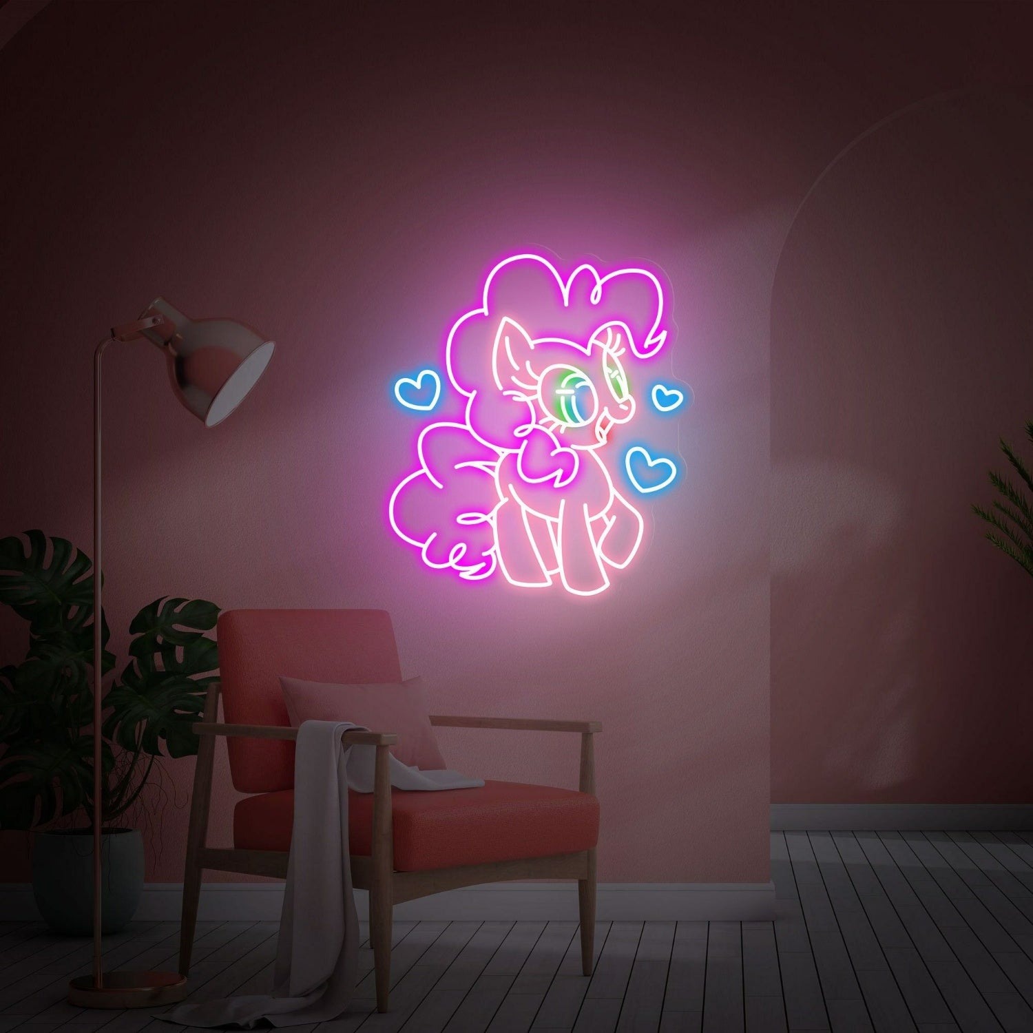 Childs Bedroom Celebrate With Sparkle Pinkie Pie Led Neon Sign | Shineneon