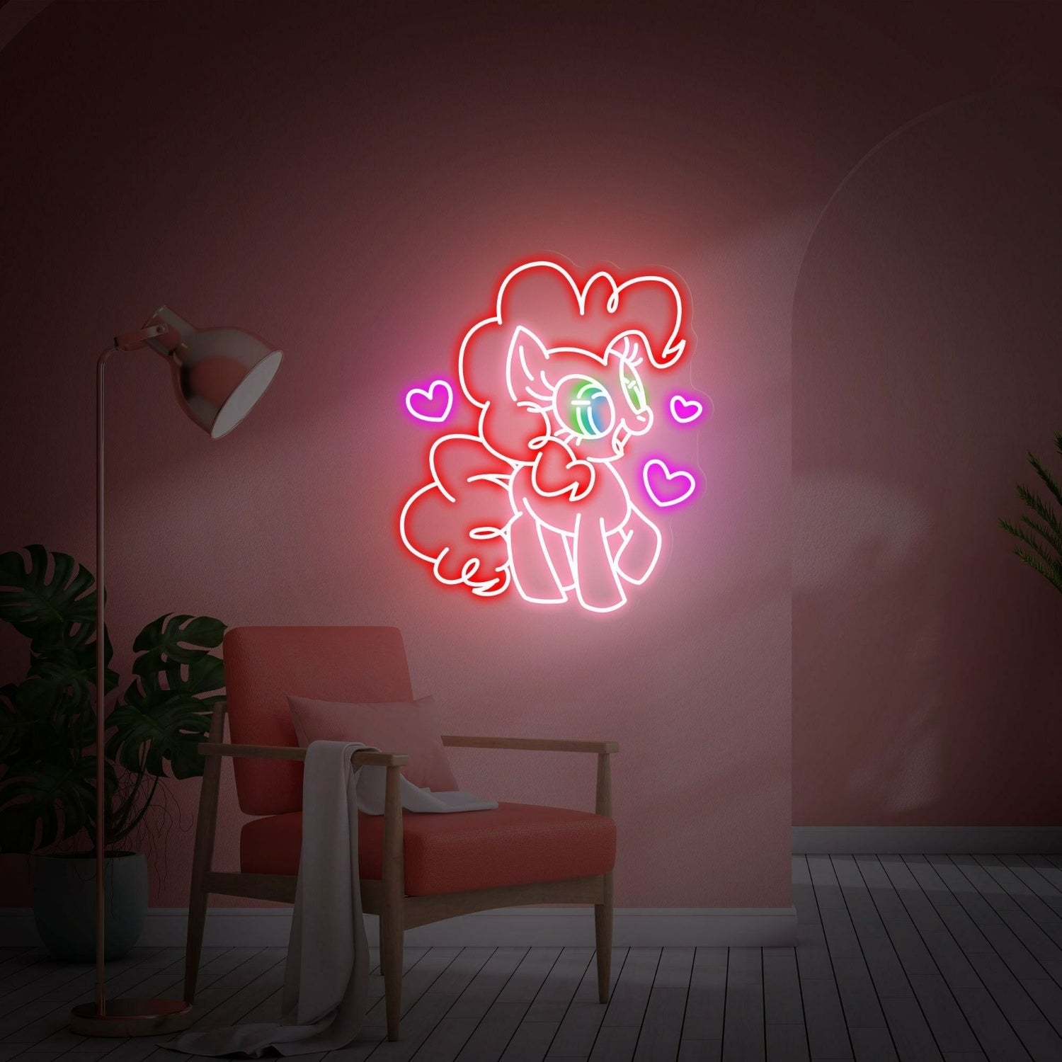 Childs Bedroom Celebrate With Sparkle Pinkie Pie Led Neon Sign - Shineneon