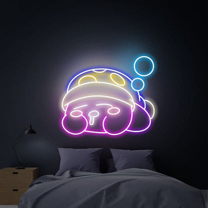 Childs Birthday Bash With Sleepy Kirby Led Neon Sign Wall Art - Shineneon