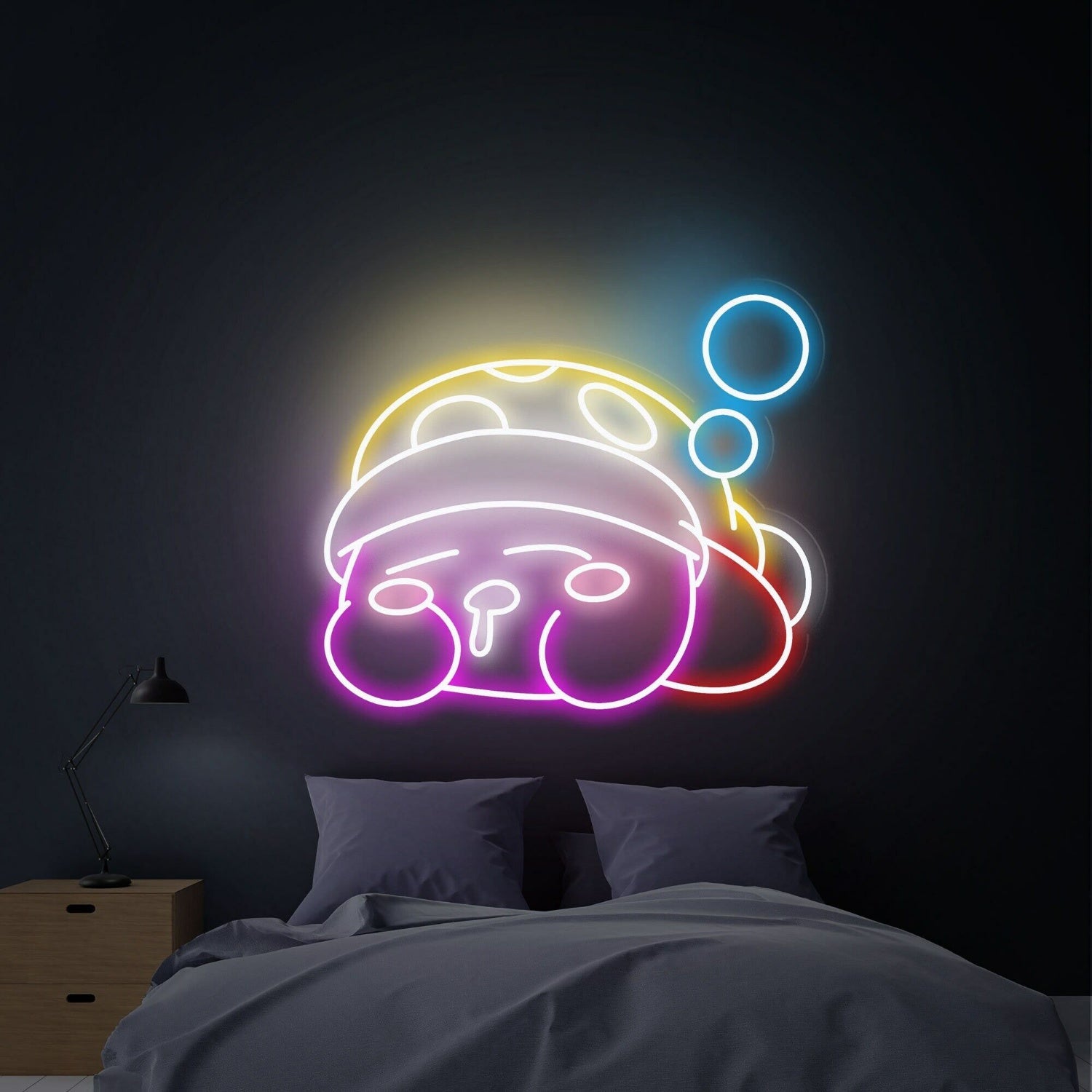 Childs Birthday Bash With Sleepy Kirby Led Neon Sign Wall Art - Shineneon