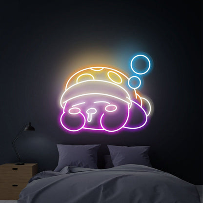 Childs Birthday Bash With Sleepy Kirby Led Neon Sign Wall Art - Shineneon