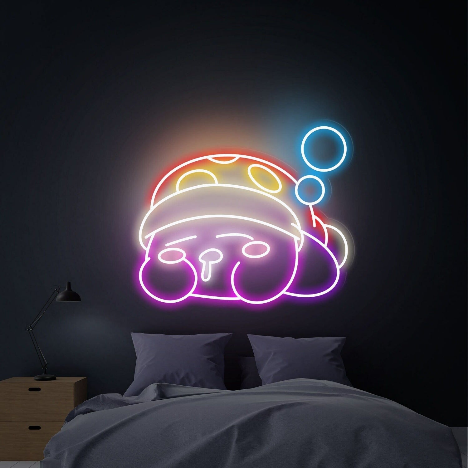 Childs Birthday Bash With Sleepy Kirby Led Neon Sign Wall Art - Shineneon
