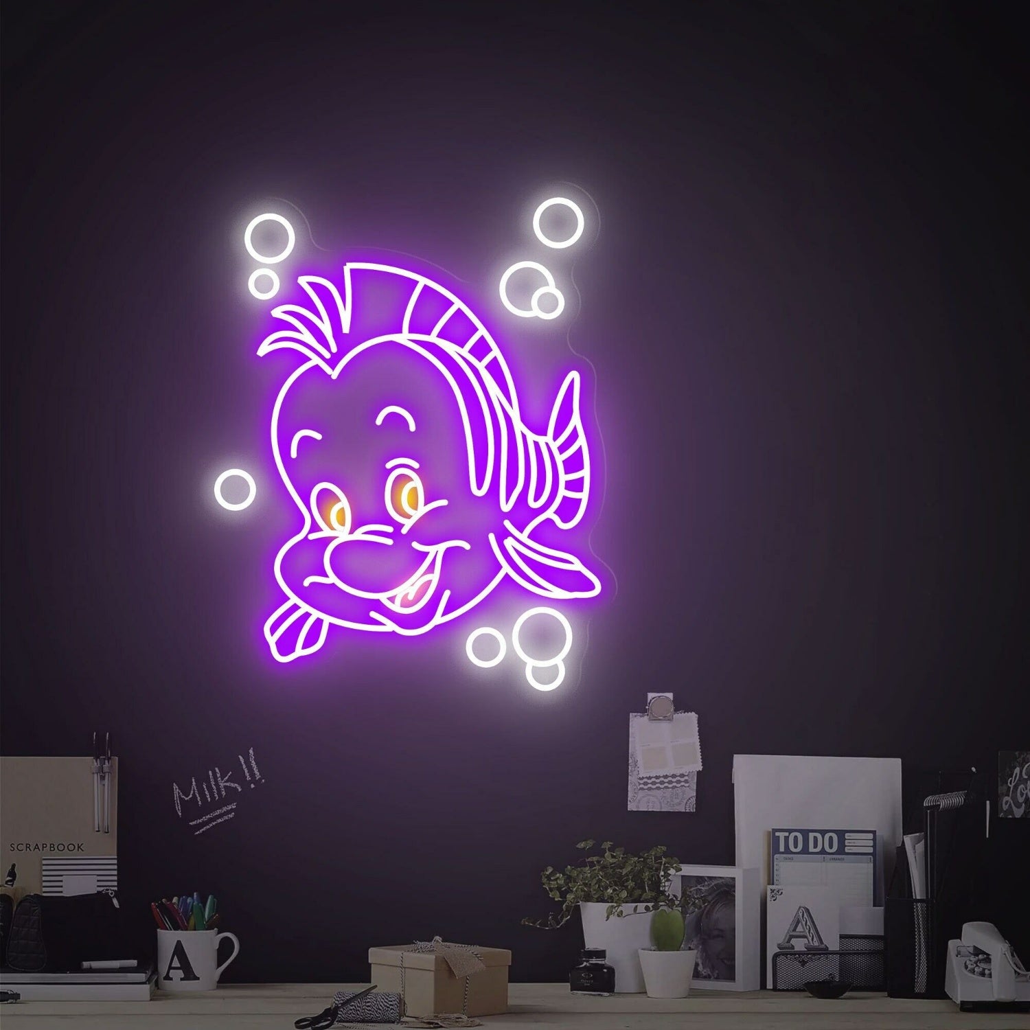 Childs Party Finding Dory Little Mermaid Fish Led Neon Sign | Shineneon