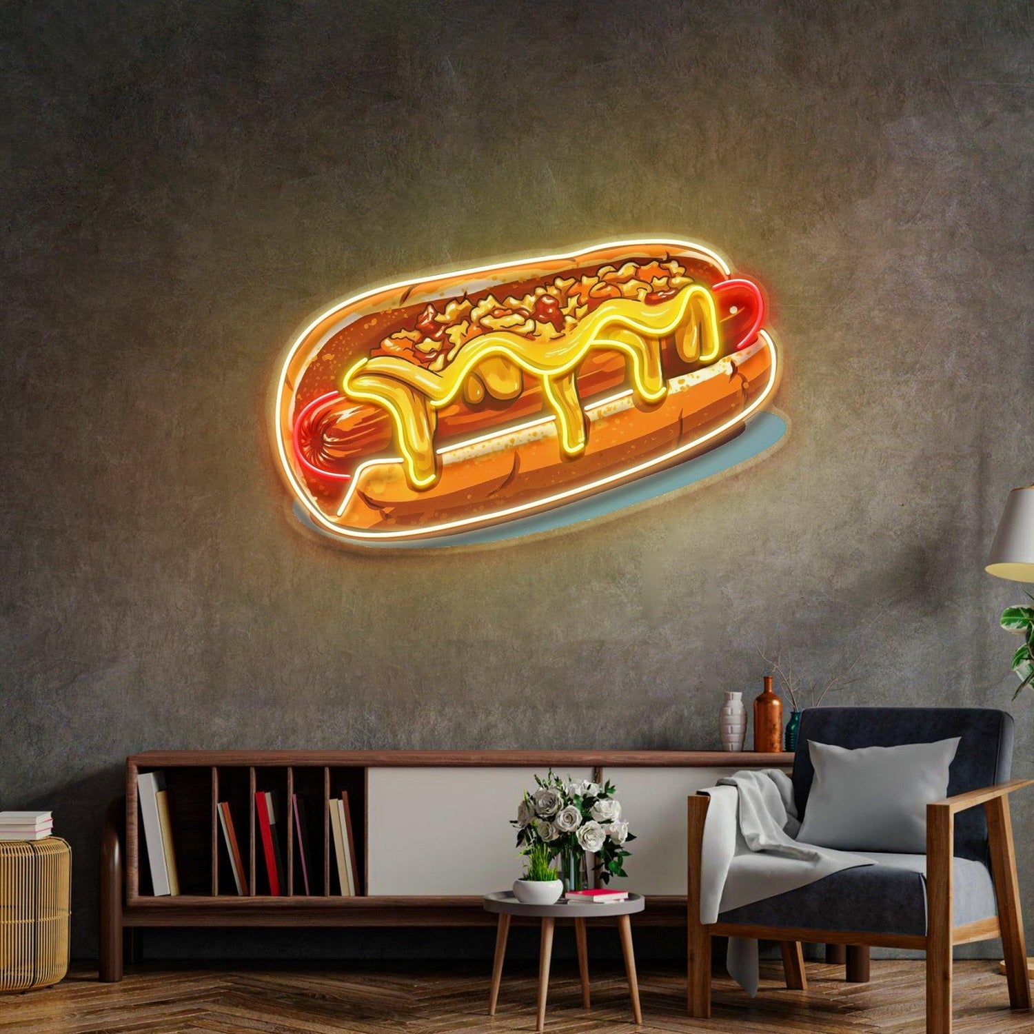 Chili Cheese Dog Uv Printed Led Neon Sign Light Pop Art | Shineneon