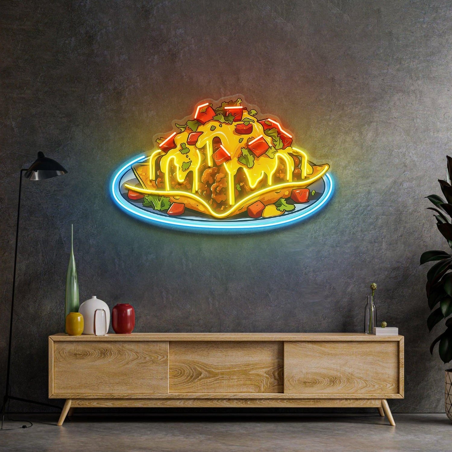 Chili Cheese Nachos Vibrant Uv Printed Led Neon Sign Restaurant Home Decor | Shineneon