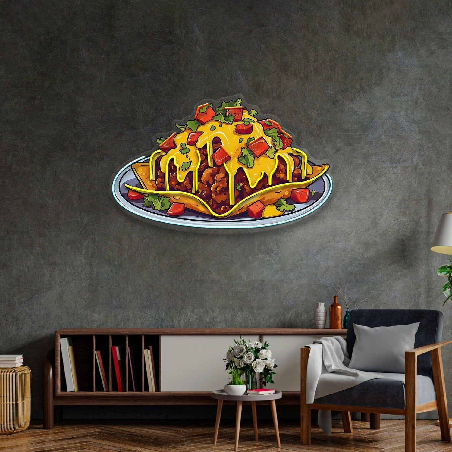 Chili Cheese Nachos Vibrant Uv Printed Led Neon Sign Restaurant Home Decor | Shineneon