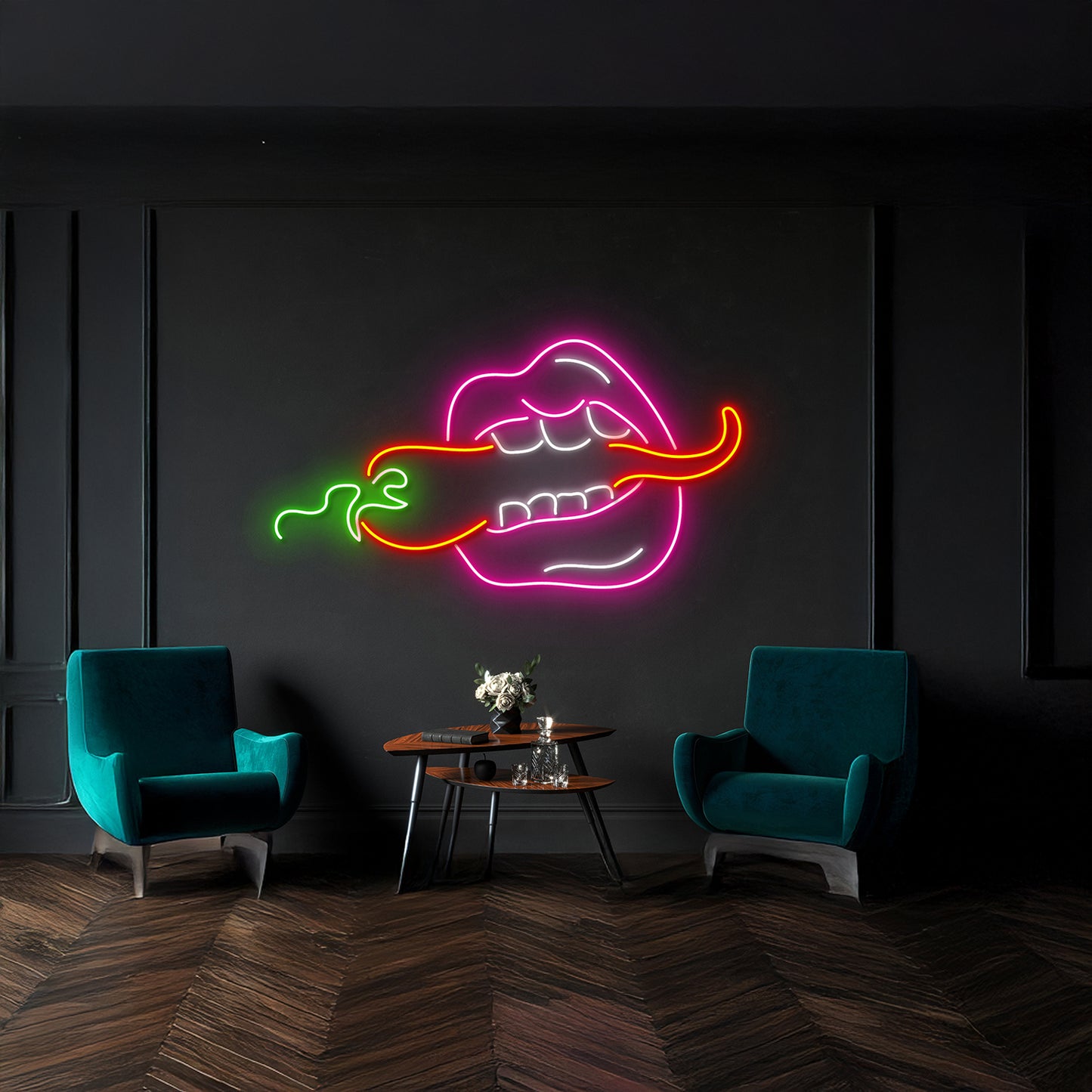 Chili Lips Neon Sign