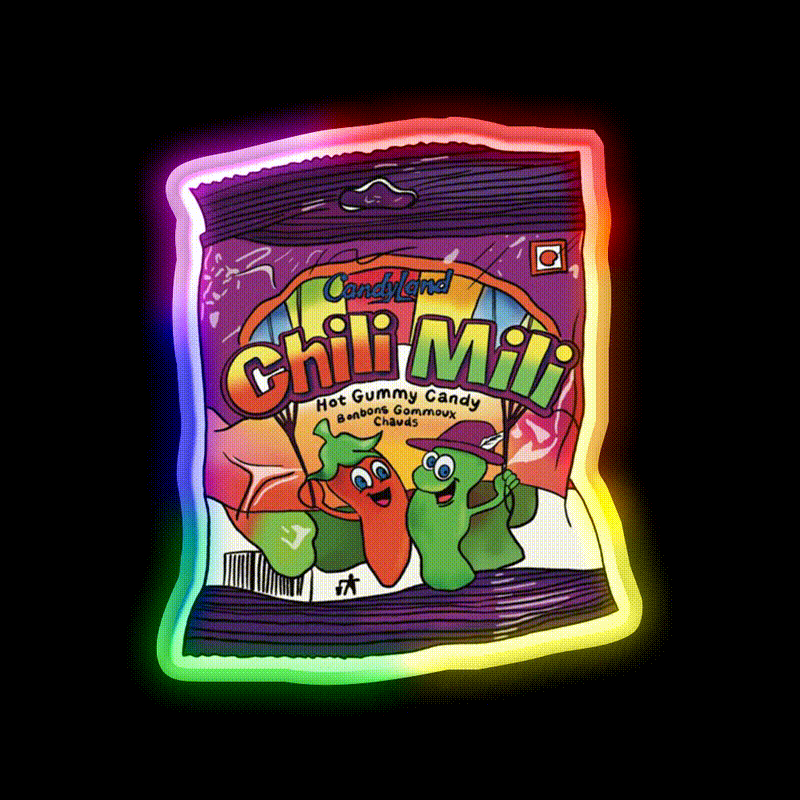 Chili Mili Snack Food Led Neon Sign Rgb Color - LED neon sign close-up detail