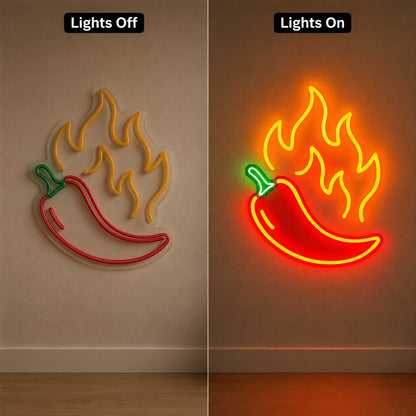 Chili Pepper Flames LED Neon Sign main product image