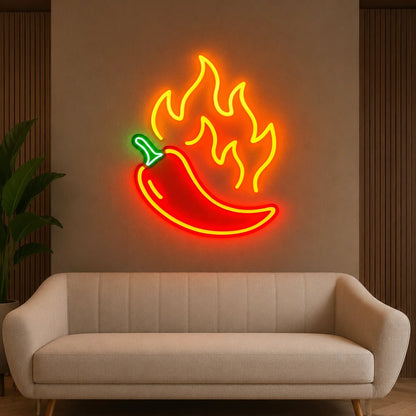 Chili Pepper Flames LED Neon Sign - Shineneon