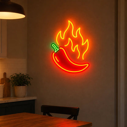 Chili Pepper Flames LED Neon Sign - Shineneon