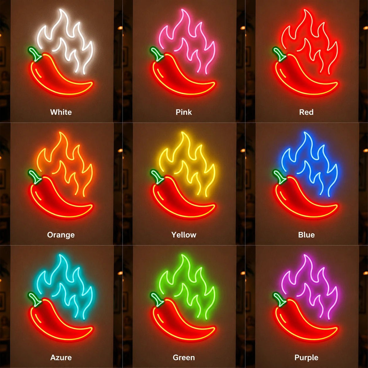 Chili Pepper Flames LED Neon Sign - Shineneon