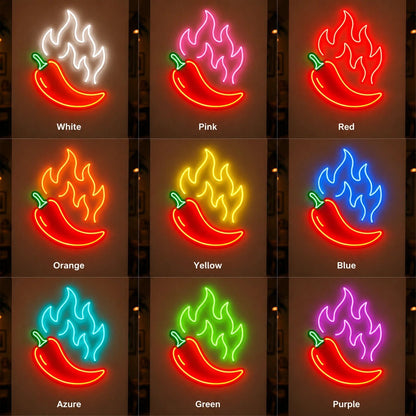 Chili Pepper Flames LED Neon Sign - Shineneon