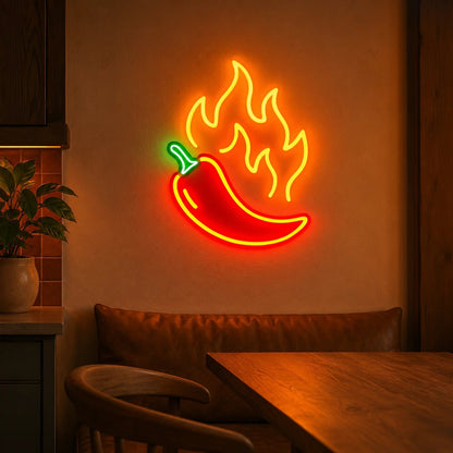 Chili Pepper Flames LED Neon Sign - Shineneon