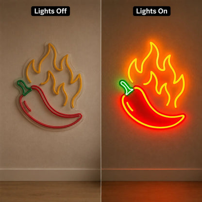 Chili Pepper Flames LED Neon Sign - Shineneon