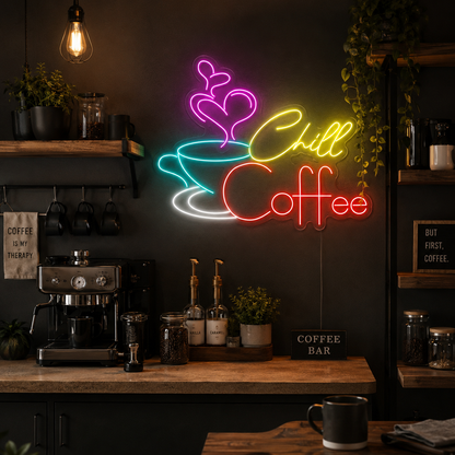 Chill Coffee LED Neon Sign - 02 High-Converting Product Image